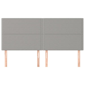 vidaXL Headboard Light Gray 180 x 5 x 118/128 cm Fabric