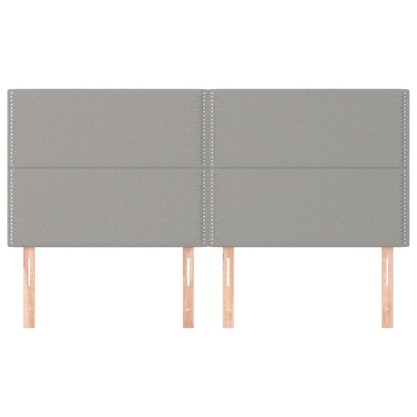 vidaXL Headboard Light Gray 180 x 5 x 118/128 cm Fabric