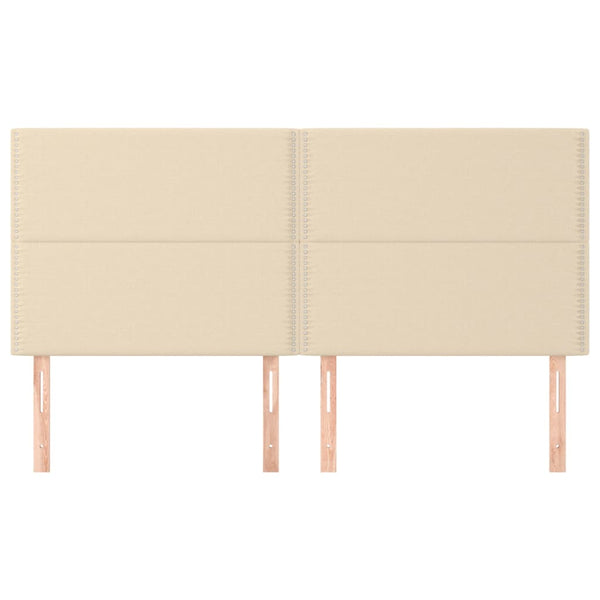 vidaXL Headboard Cream 180x5x118/128 cm Fabric
