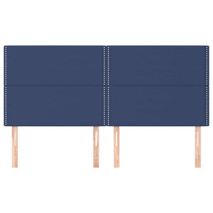 vidaXL Headboard Blue 180x5x118/128 cm Fabric