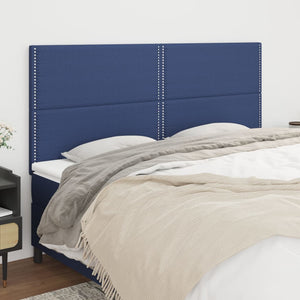 vidaXL Headboard Blue 180x5x118/128 cm Fabric