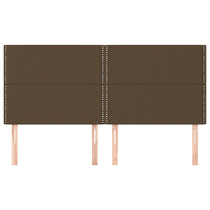 vidaXL Headboard Dark Brown 200 x 5 x 118/128 cm Fabric