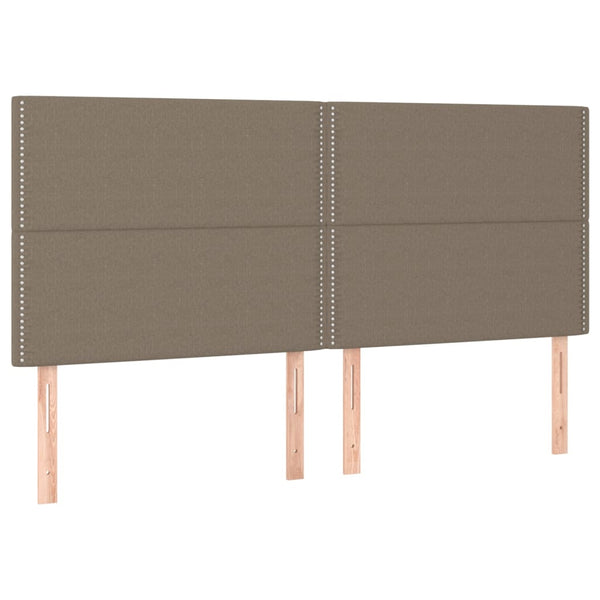 vidaXL Headboard Taupe 200 x 5 x 118/128 cm Fabric