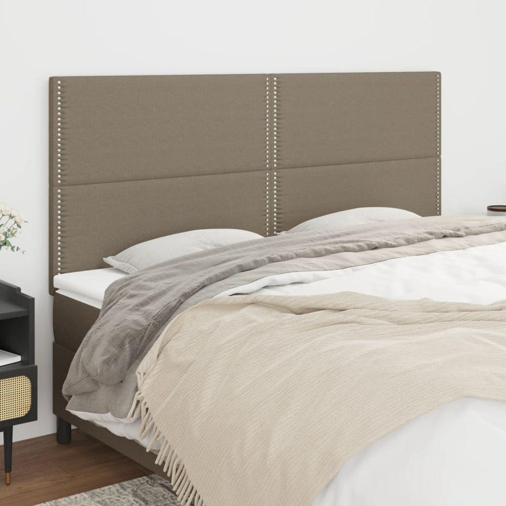 vidaXL Headboard Taupe 200 x 5 x 118/128 cm Fabric