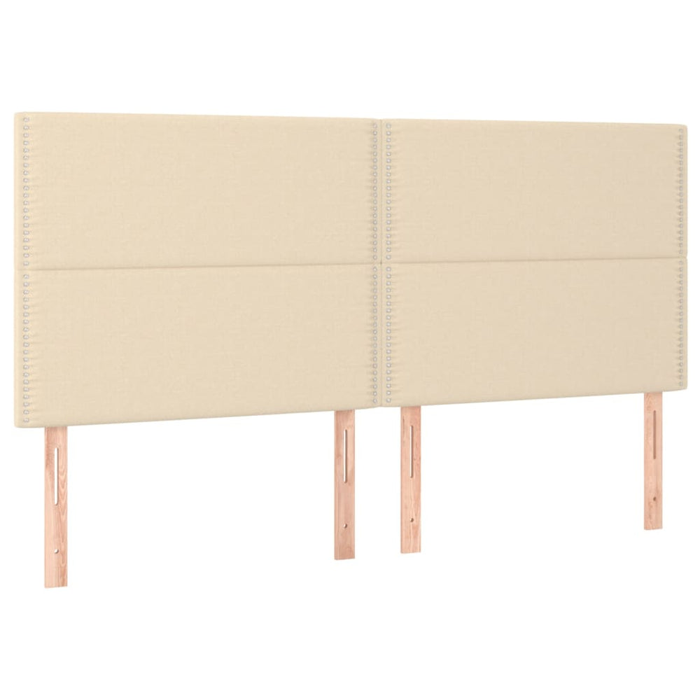 vidaXL Headboard Cream 200 x 5 x 118/128 cm Fabric