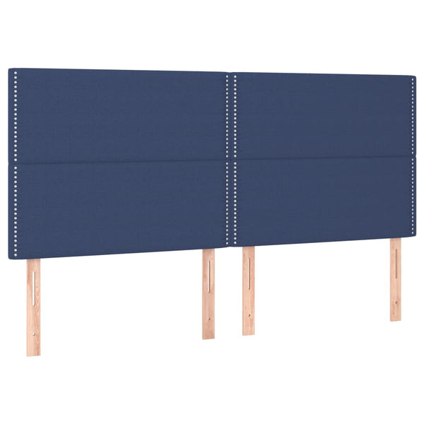 vidaXL Headboard Blue 200 x 5 x 118/128 cm Fabric