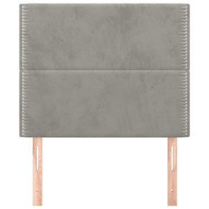 vidaXL Headboard Light Gray 80x5x118/128 cm Velvet