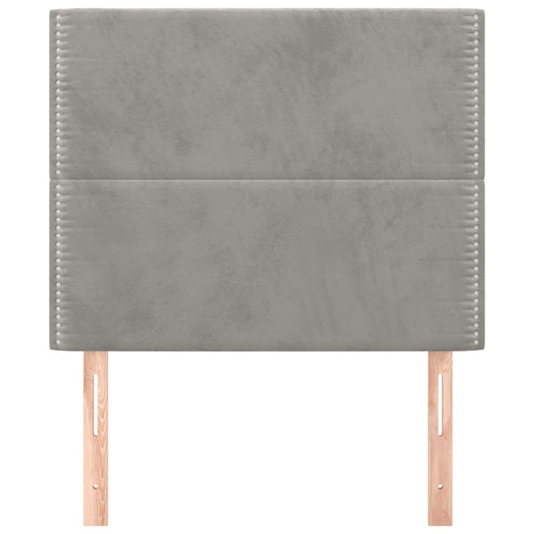 vidaXL Headboard Light Gray 80x5x118/128 cm Velvet