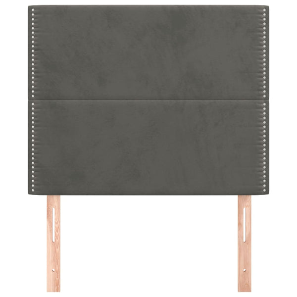 vidaXL Headboard Dark Grey 80 x 5 x 118/128 cm Velvet