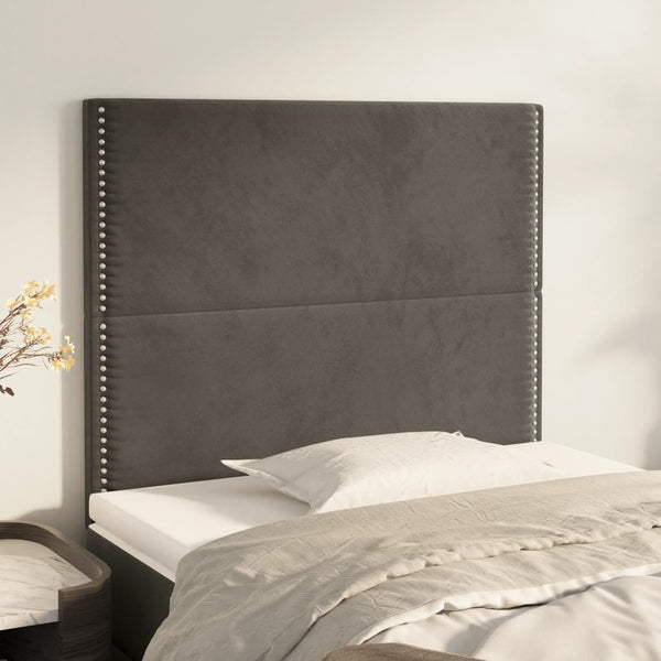 vidaXL Headboard Dark Grey 80 x 5 x 118/128 cm Velvet