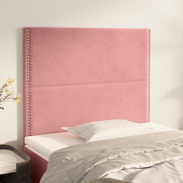 vidaXL Headboard Pink 80x5x118/128 cm Velvet