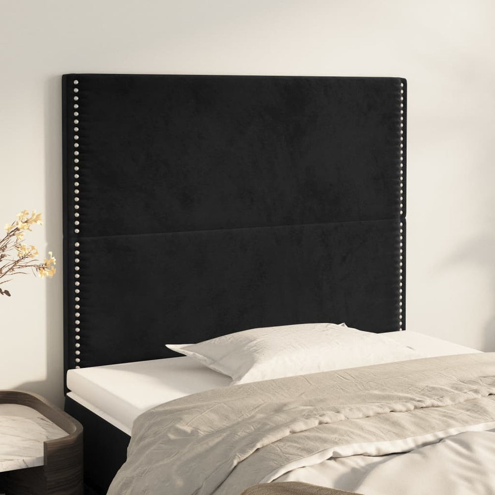 vidaXL Headboard Black 90x5x118/128 cm Velvet