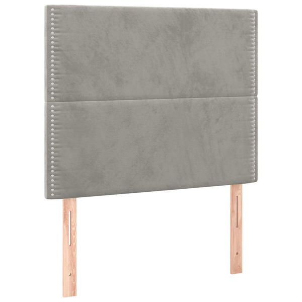 vidaXL Headboard Light Gray 100 x 5 x 118/128 cm Velvet
