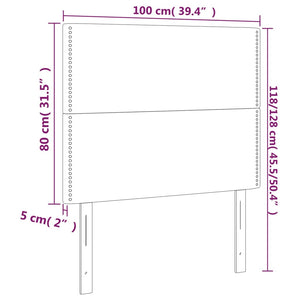 vidaXL Headboard Dark Grey 100 x 5 x 118/128 cm Velvet