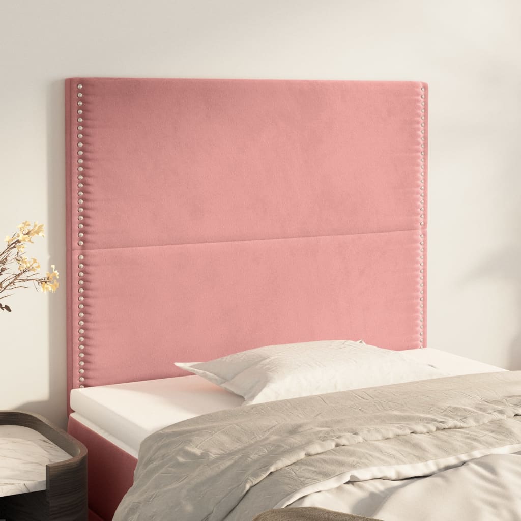 vidaXL Headboard Pink 100 x 5 x 118/128 cm Velvet