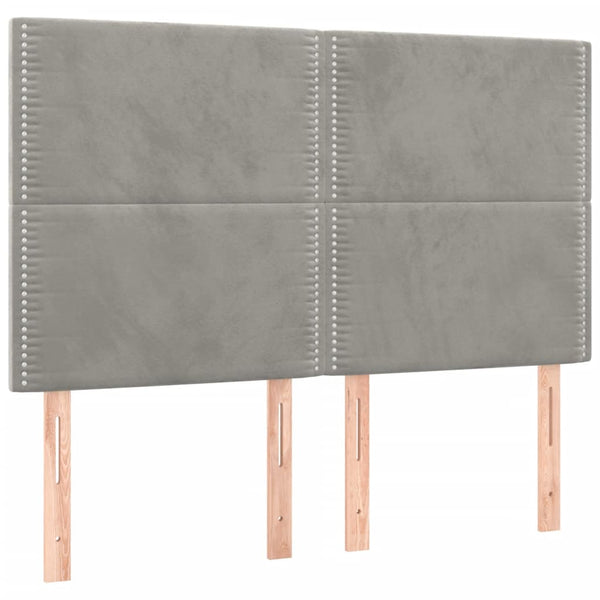 vidaXL Headboard Light Gray 144x5x118/128 cm Velvet