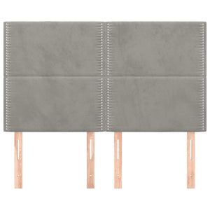 vidaXL Headboard Light Gray 144x5x118/128 cm Velvet