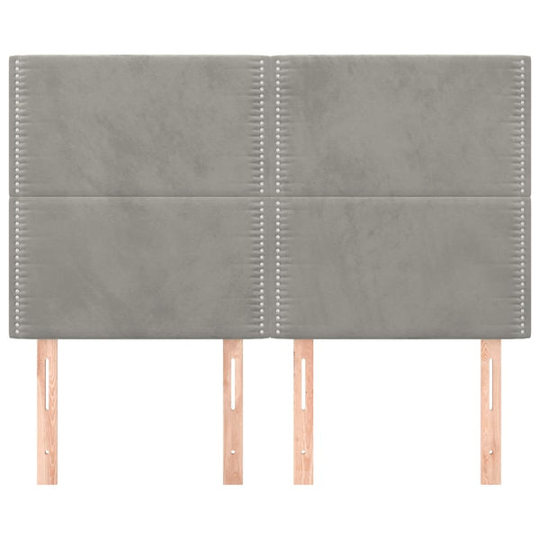 vidaXL Headboard Light Gray 144x5x118/128 cm Velvet
