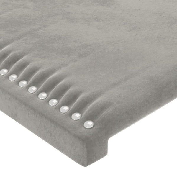 vidaXL Headboard Light Gray 144x5x118/128 cm Velvet