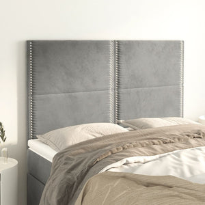 vidaXL Headboard Light Gray 144x5x118/128 cm Velvet