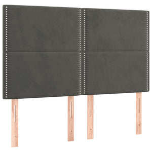 vidaXL Headboard Dark Grey 144 x 5 x 118/128 cm Velvet