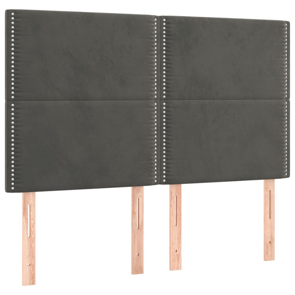 vidaXL Headboard Dark Grey 144 x 5 x 118/128 cm Velvet