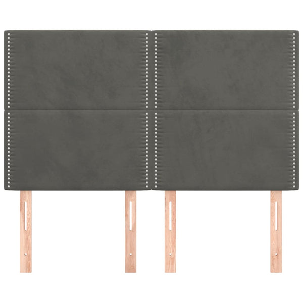vidaXL Headboard Dark Grey 144 x 5 x 118/128 cm Velvet