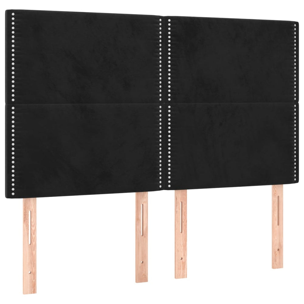 vidaXL Headboard Black 144x5x118/128 cm Velvet