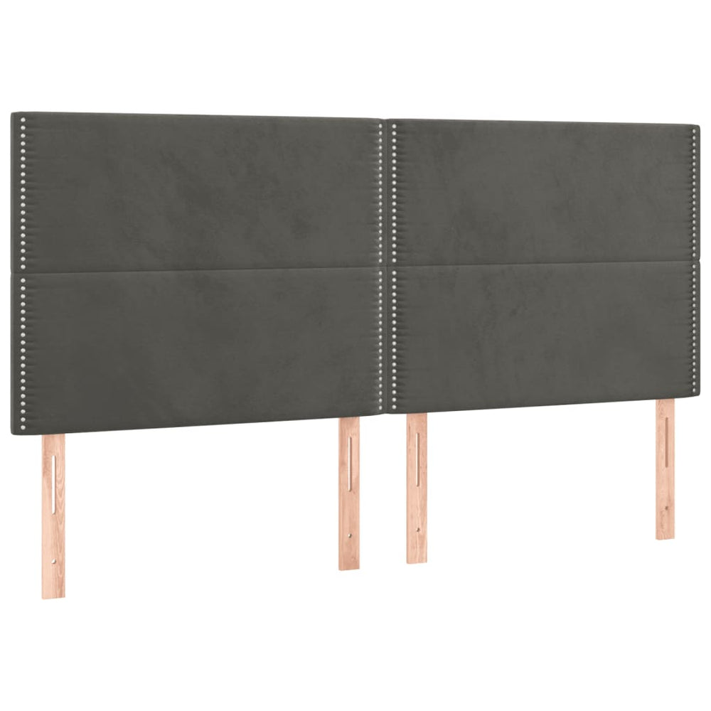 vidaXL Headboard Dark Grey 160 x 5 x 118/128 cm Velvet