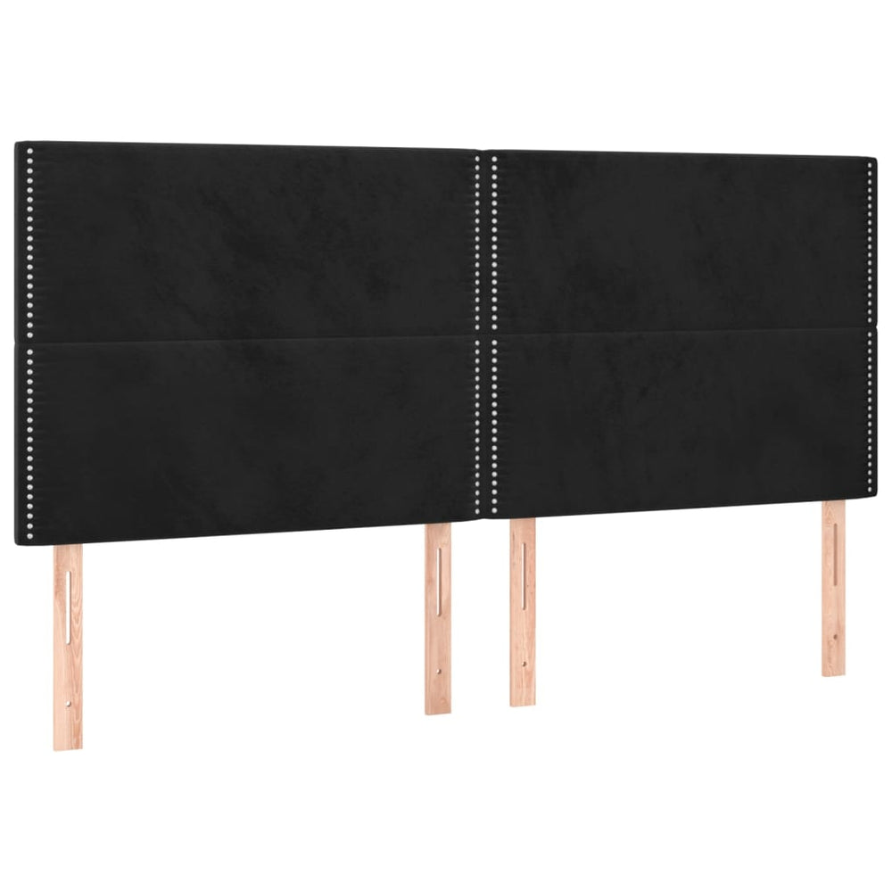 vidaXL Headboard Black 160x5x118/128 cm Velvet