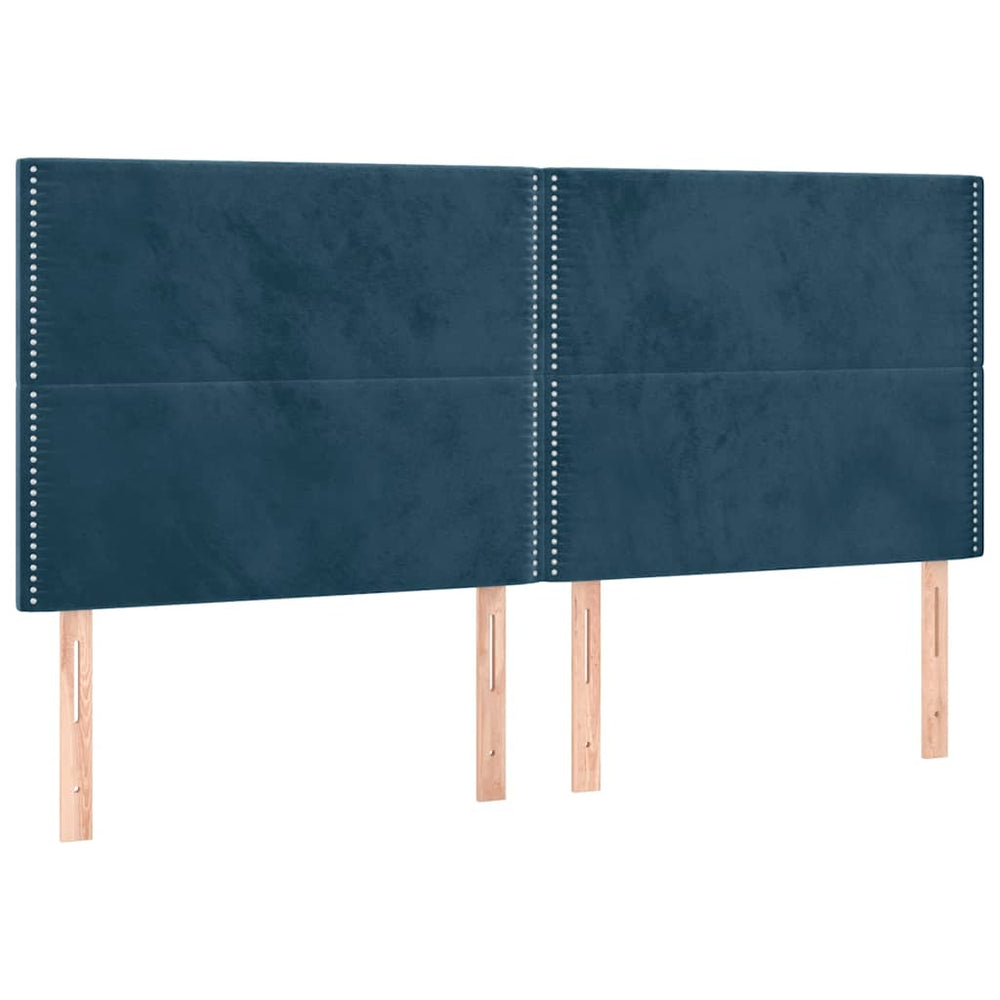 vidaXL Headboard Dark Blue 160 x 5 x 118/128 cm Velvet