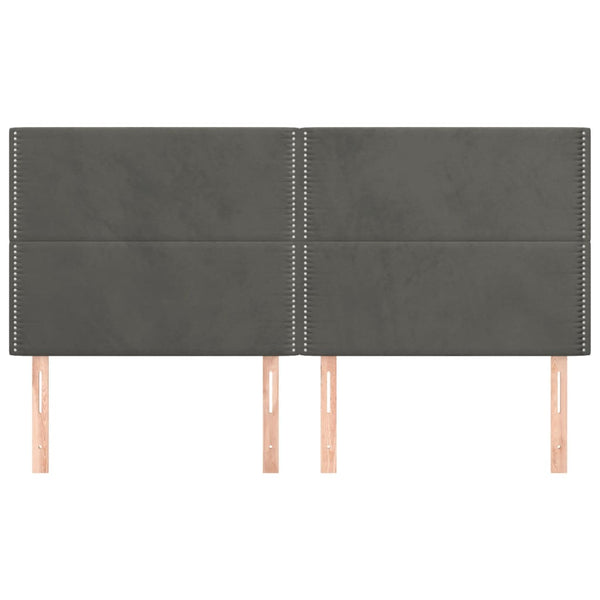 vidaXL Headboard Dark Grey 180 x 5 x 118/128 cm Velvet