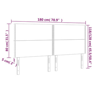vidaXL Headboard Black 180x5x118/128 cm Velvet