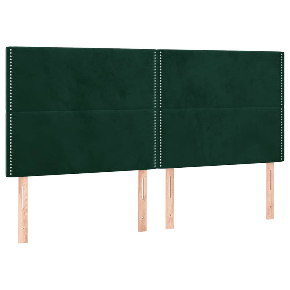 vidaXL Headboard Dark Green 180x5x118/128 cm Velvet