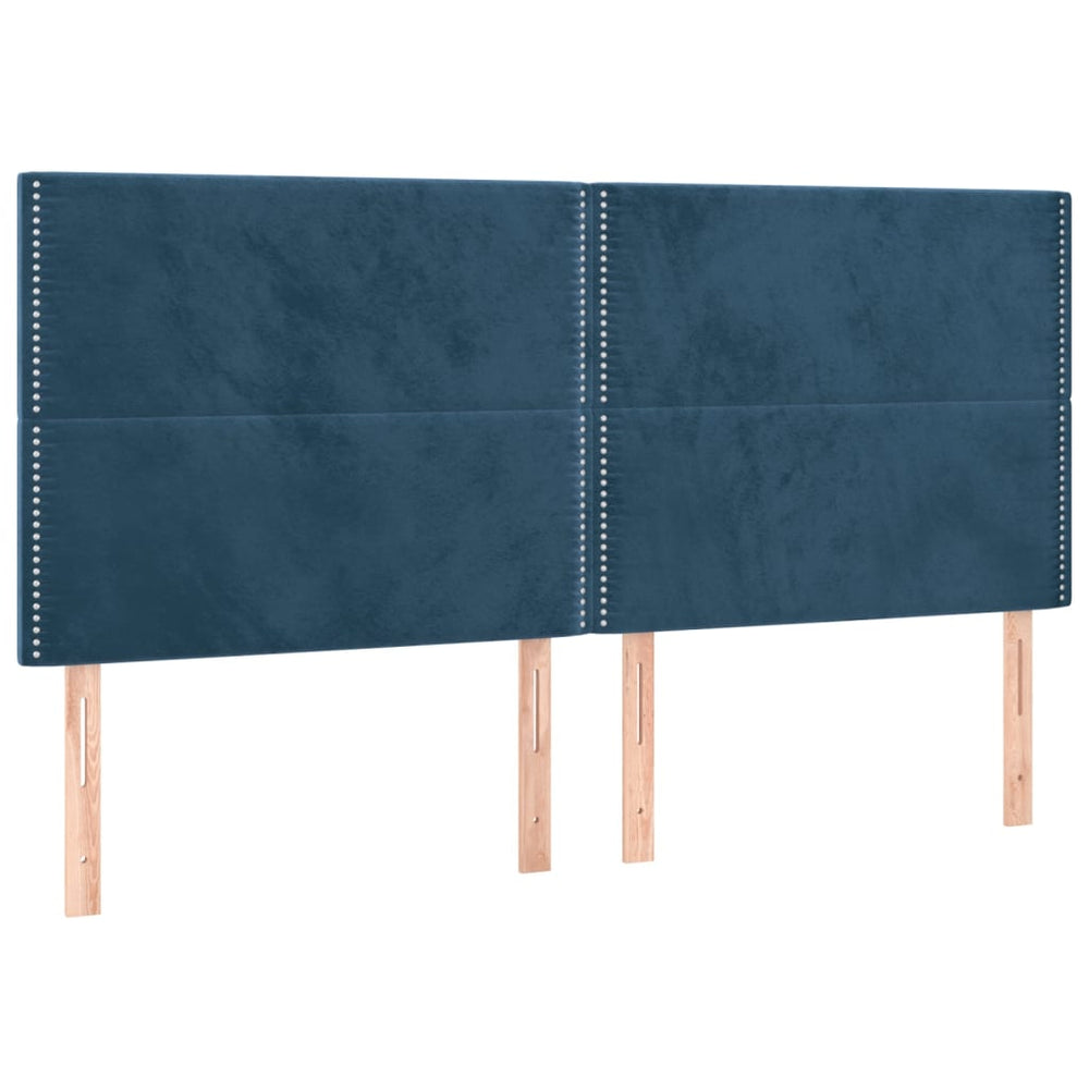 vidaXL Headboard Dark Blue 180x5x118/128 cm Velvet