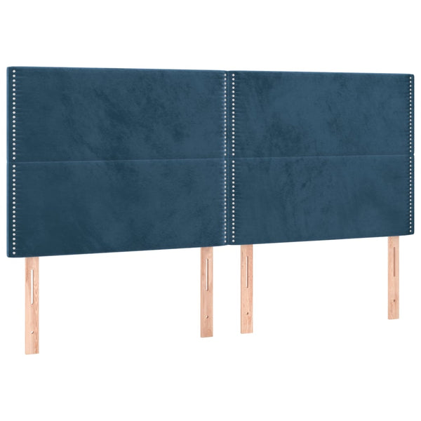 vidaXL Headboard Dark Blue 180x5x118/128 cm Velvet