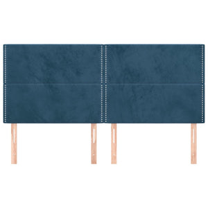 vidaXL Headboard Dark Blue 180x5x118/128 cm Velvet