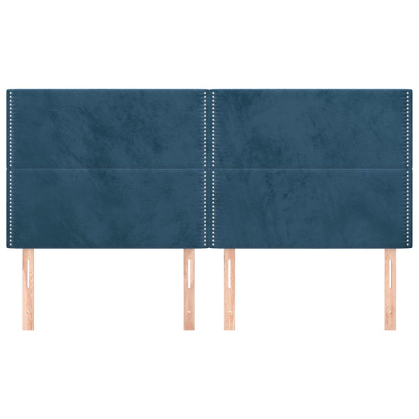 vidaXL Headboard Dark Blue 180x5x118/128 cm Velvet