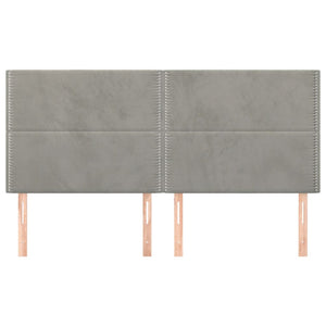 vidaXL Headboard Light Gray 200 x 5 x 118/128 cm Velvet