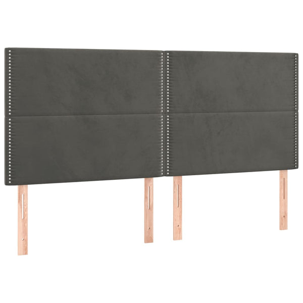 vidaXL Headboard Dark Grey 200 x 5 x 118/128 cm Velvet