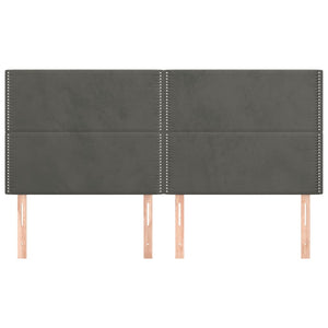 vidaXL Headboard Dark Grey 200 x 5 x 118/128 cm Velvet