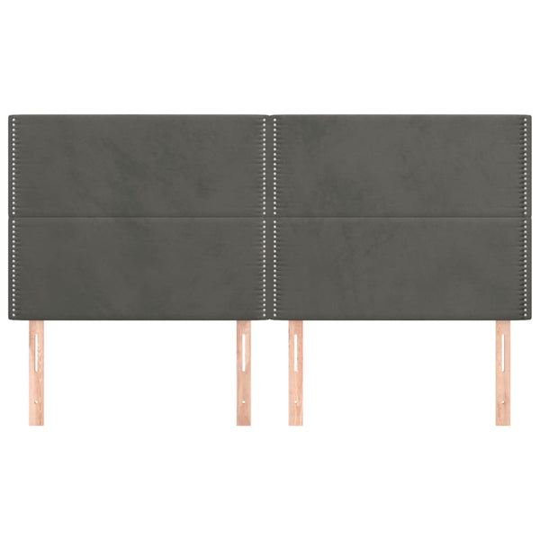vidaXL Headboard Dark Grey 200 x 5 x 118/128 cm Velvet