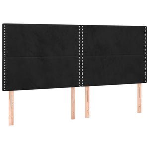 vidaXL Headboard Black 200 x 5 x 118/128 cm Velvet