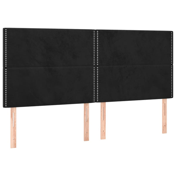 vidaXL Headboard Black 200 x 5 x 118/128 cm Velvet