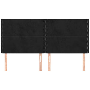 vidaXL Headboard Black 200 x 5 x 118/128 cm Velvet