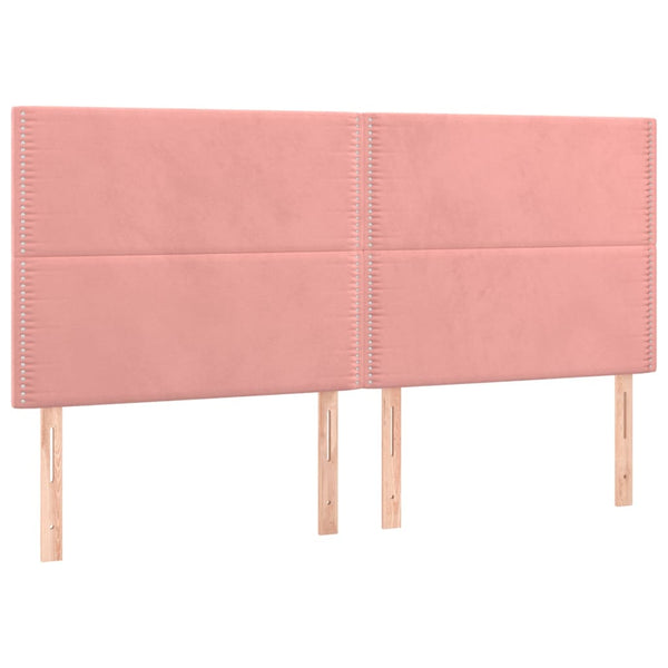 vidaXL Headboard Pink 200 x 5 x 118/128 cm Velvet