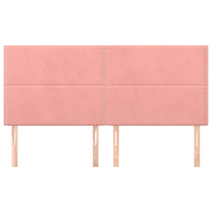 vidaXL Headboard Pink 200 x 5 x 118/128 cm Velvet
