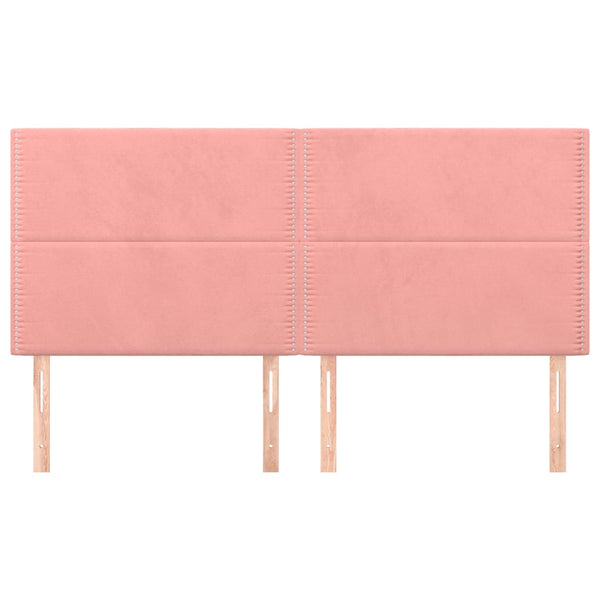 vidaXL Headboard Pink 200 x 5 x 118/128 cm Velvet