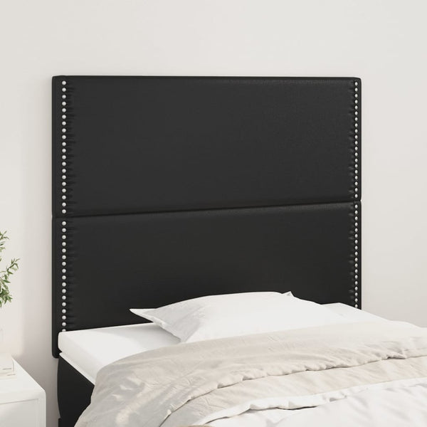 vidaXL Headboard Black 90x5x118/128 cm Faux Leather