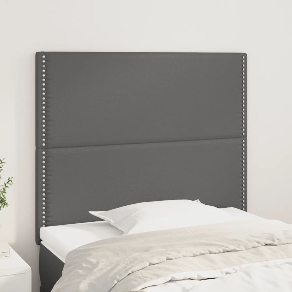vidaXL Headboard Grey 90x5x118/128 cm Faux Leather